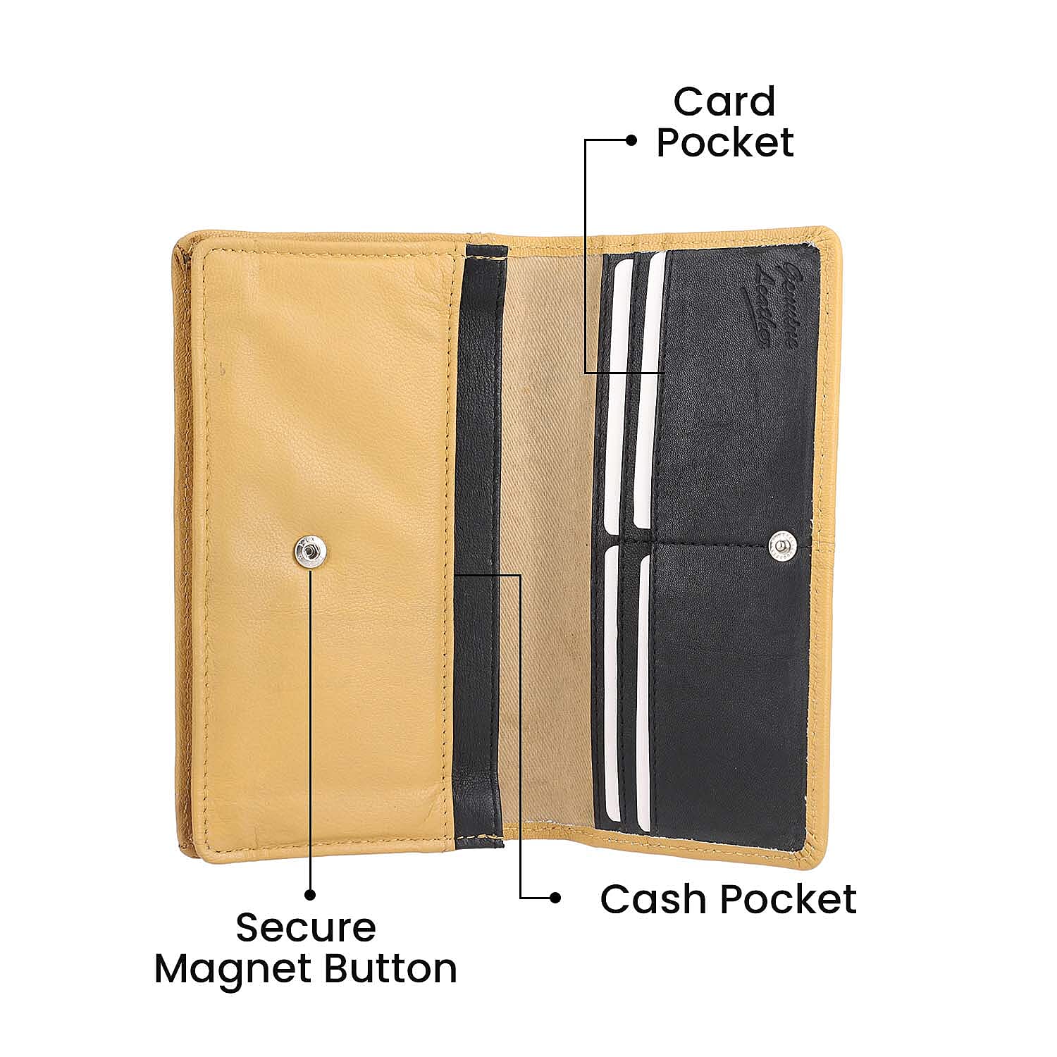 100% Genuine Leather Mobile Case Crossbody Wallet - Tan 8908042 5