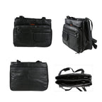 Le Monde - 100% Genuine Leather Multi Pocket Ladies Shoulder Bag with Zipper Closure - Black