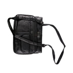 Le Monde - 100% Genuine Leather Multi Pocket Ladies Shoulder Bag with Zipper Closure - Black