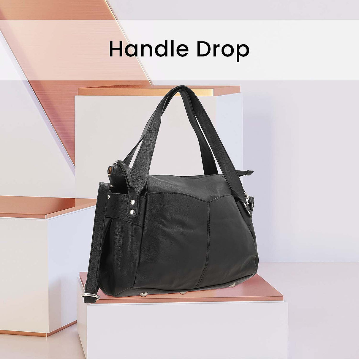 100% Genuine Leather RFID Bailey Bag - Black 7254132 3
