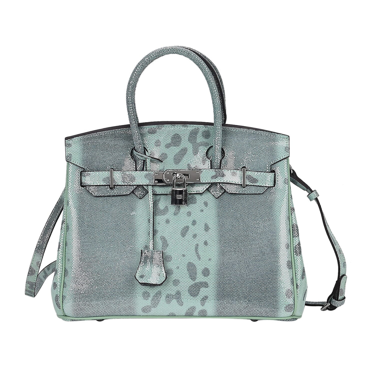 Designer Inspired - 100% Genuine Leather Snakeskin Pattern Crossbody Bag - Green 7673273 0