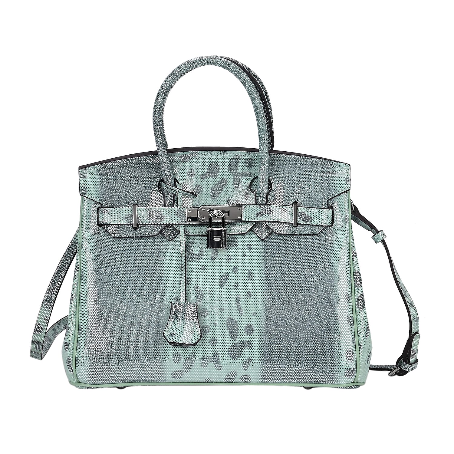 Designer Inspired - 100% Genuine Leather Snakeskin Pattern Crossbody Bag - Green 7673273 0