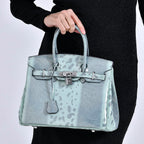 Designer Inspired - 100% Genuine Leather Snakeskin Pattern Crossbody Bag - Green