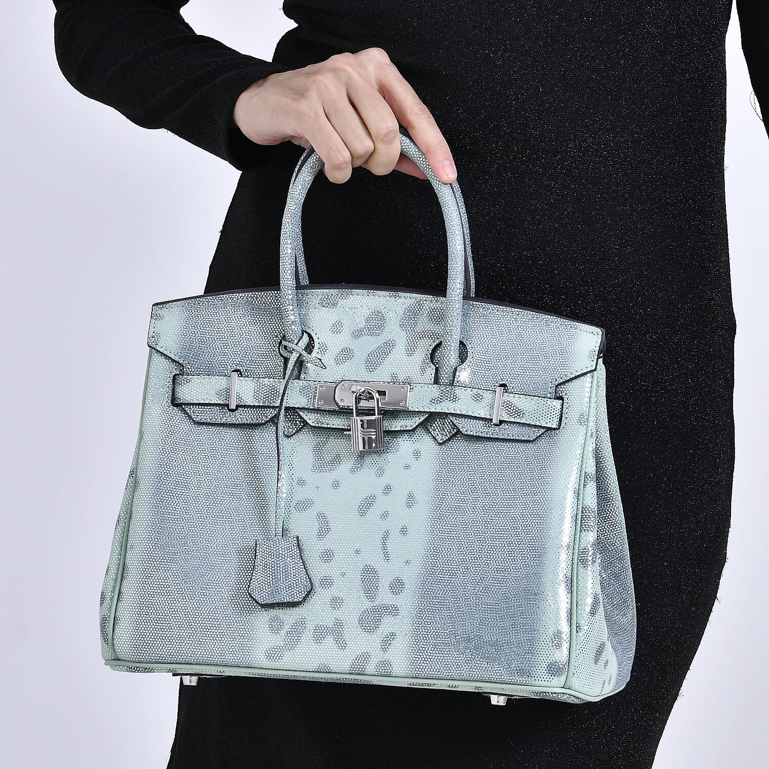 Designer Inspired - 100% Genuine Leather Snakeskin Pattern Crossbody Bag - Green 7673273 3