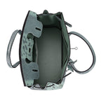 Designer Inspired - 100% Genuine Leather Snakeskin Pattern Crossbody Bag - Green