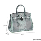 Designer Inspired - 100% Genuine Leather Snakeskin Pattern Crossbody Bag - Green