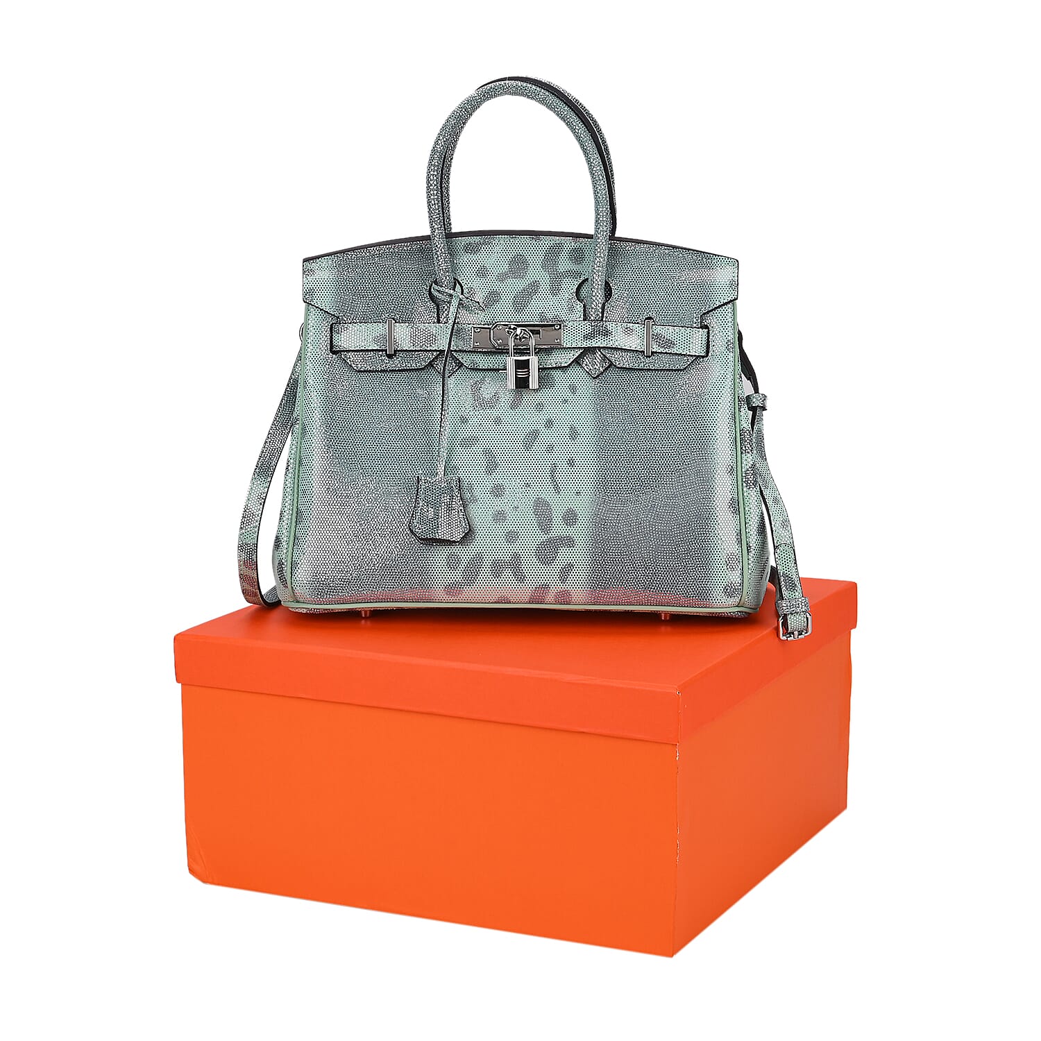 Designer Inspired - 100% Genuine Leather Snakeskin Pattern Crossbody Bag - Green 7673273 7