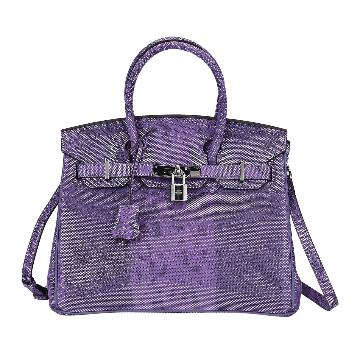 La Marey Genuine Leather Snakeskin Crossbody Bag - Purple 7890954 0