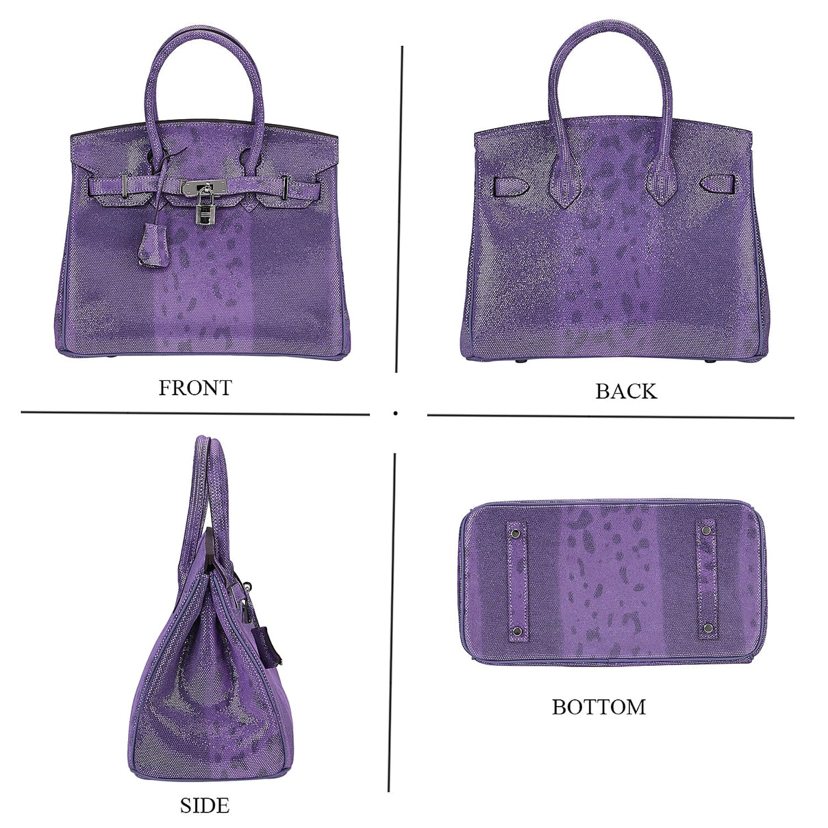 La Marey Genuine Leather Snakeskin Crossbody Bag - Purple 7890954 2