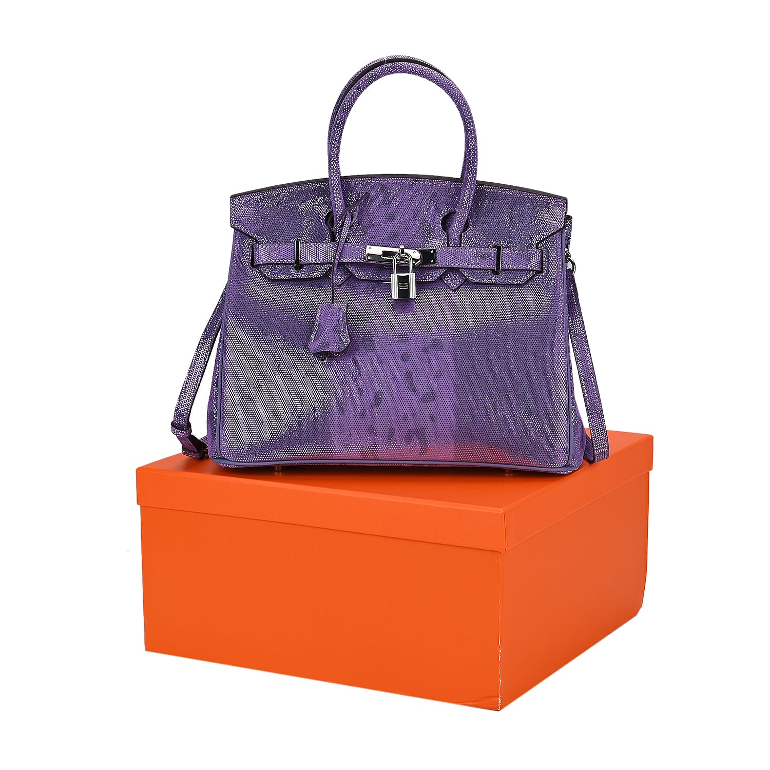 La Marey Genuine Leather Snakeskin Crossbody Bag - Purple 7890954 5
