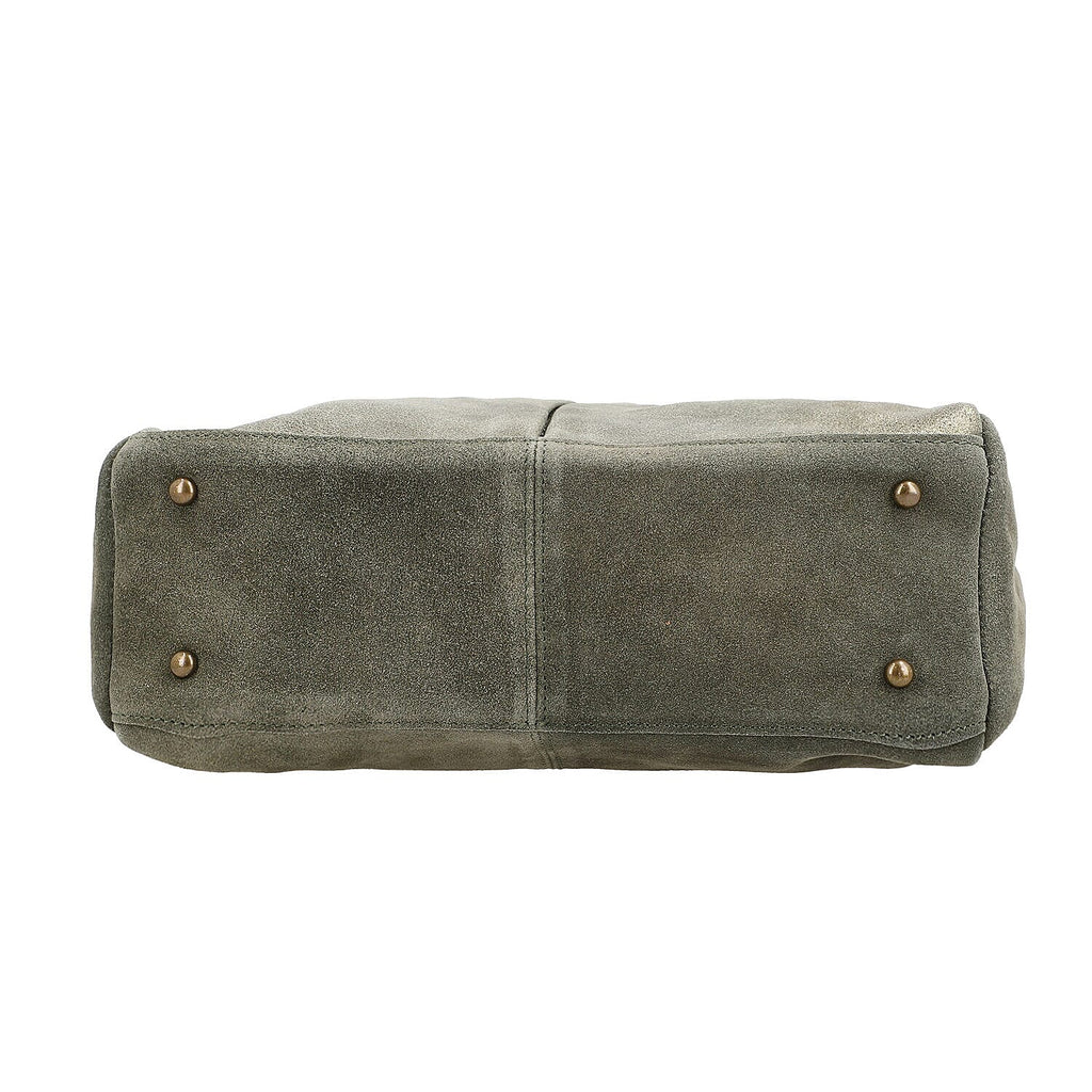 Italian CloseOut Deal- 100% Genuine Leather Tote Bag (Size 33x29x10 Cm) - Deep Green