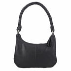 100% Genuine Leather Weaved Shoulder Hobo Bag (Size 31x19 cm) - Black