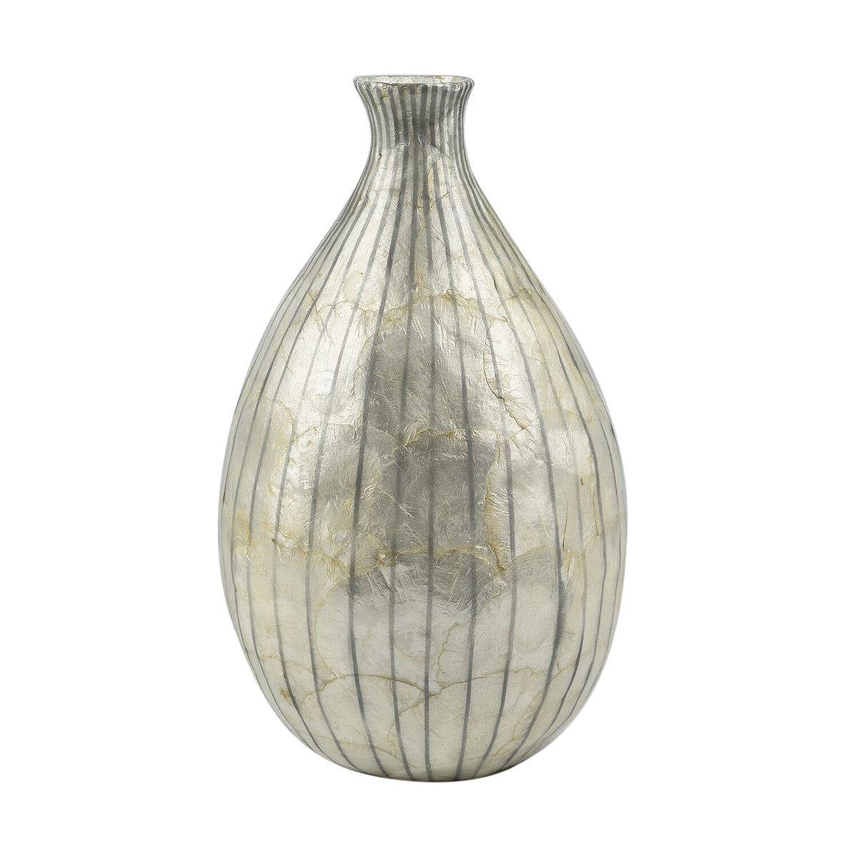 100% Handmade Capiz Circular Round Vase - Blue 7126661 2