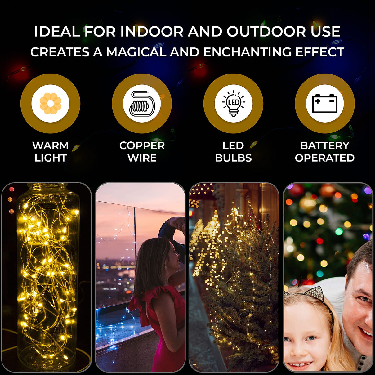 100 LED Lights with Flashing - Timer - Warm Light 8727925 2