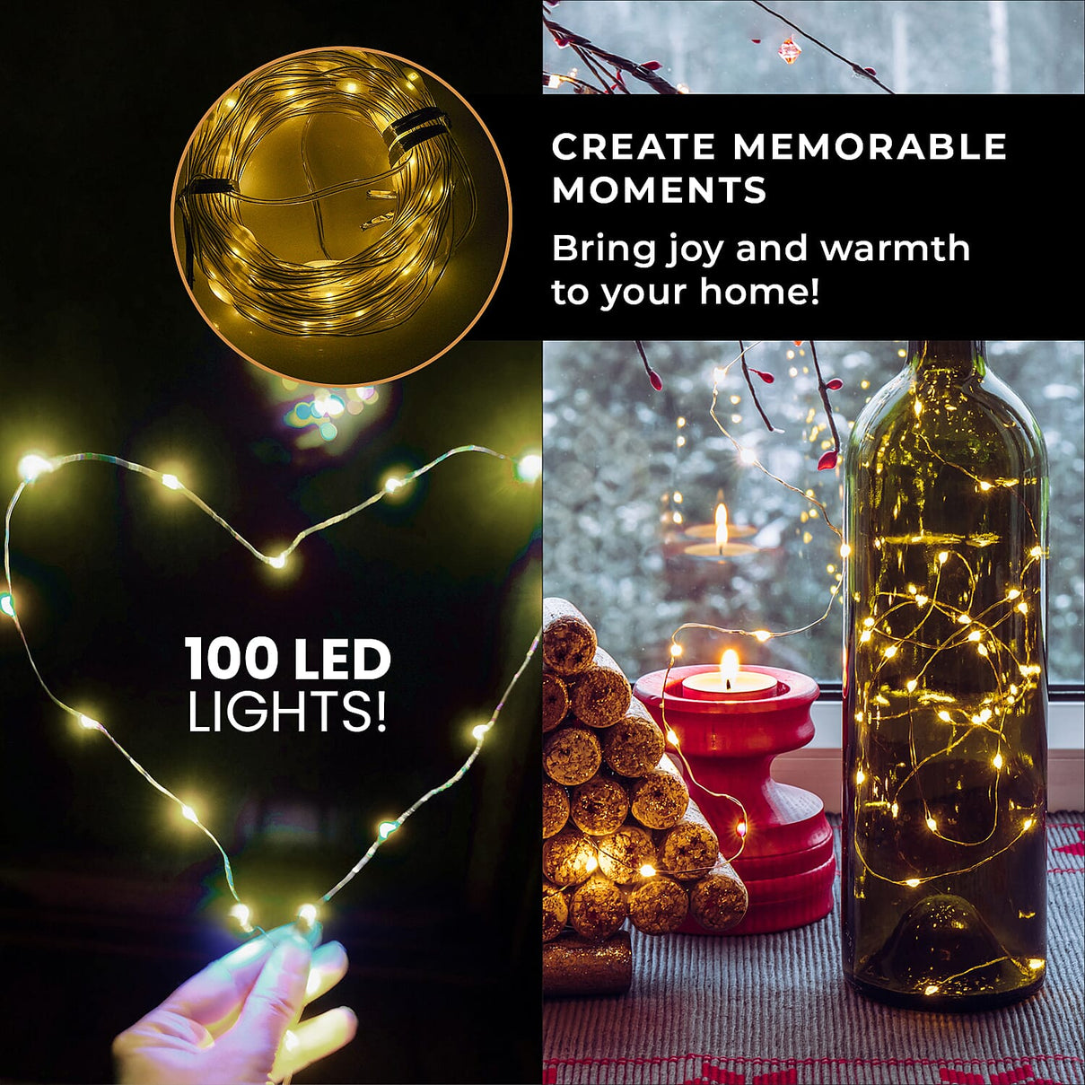 100 LED Lights with Flashing - Timer - Warm Light 8727925 4