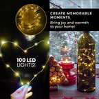 100 LED Lights with Flashing - Timer - Warm Light