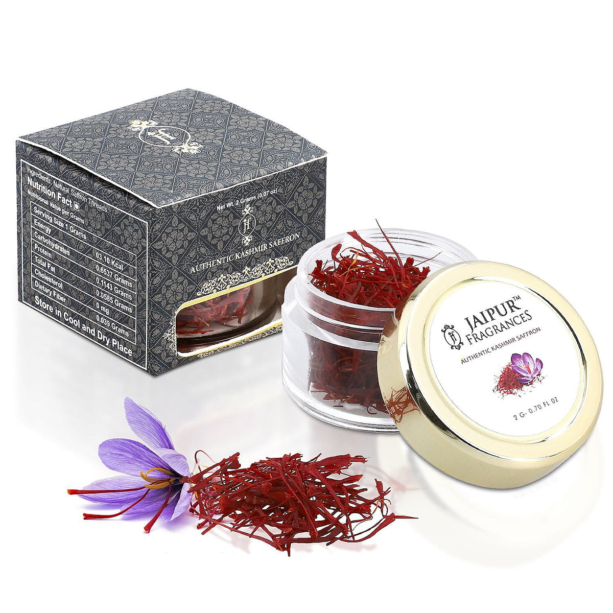 Certified 100% Pure &amp; Natural KASHMIRI Mongra Grade Saffron - 2 Gms. 7386555 0