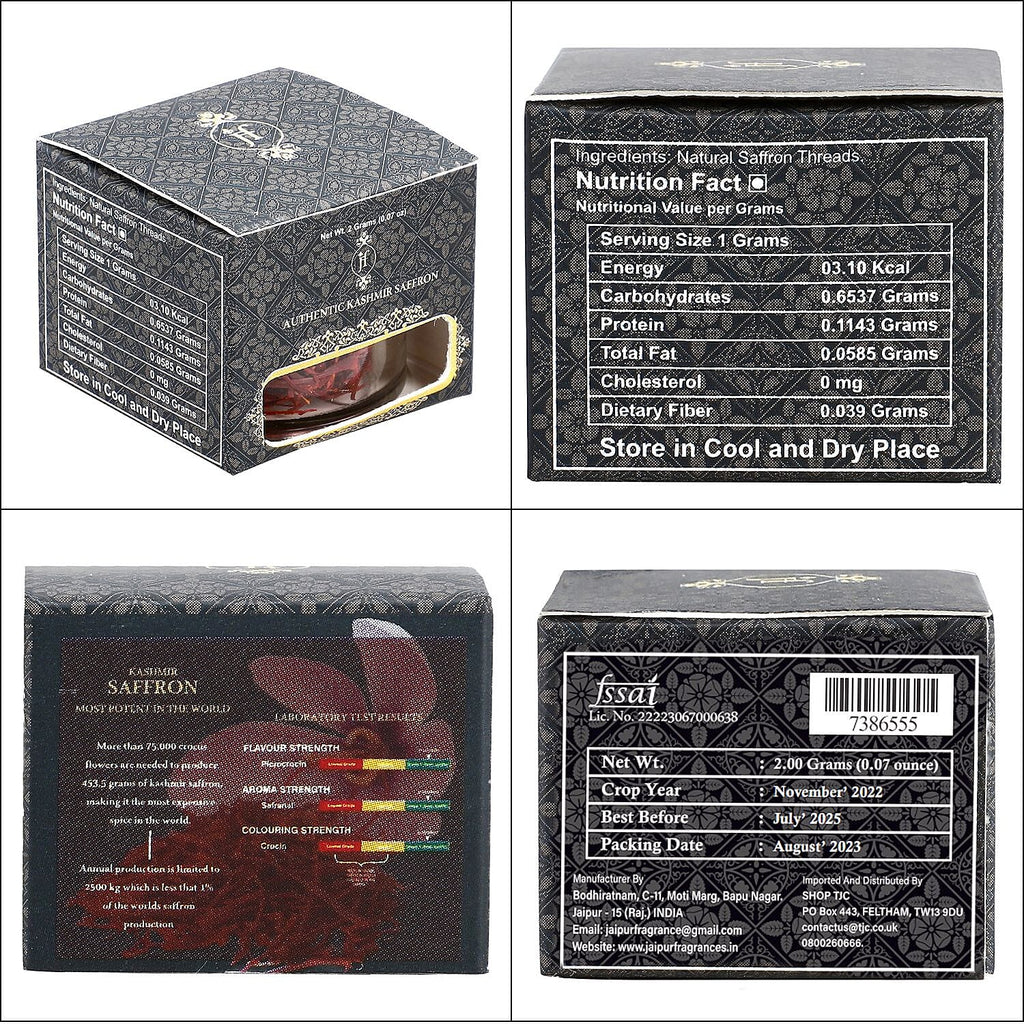 Certified 100% Pure & Natural KASHMIRI Mongra Grade Saffron - 2 Gms.