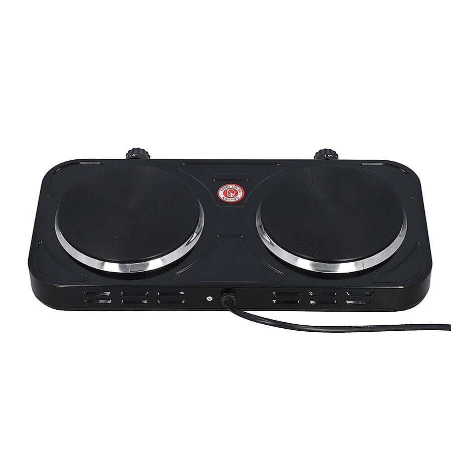 Kitchen Essentials 1000W Double Hot Plate - Black