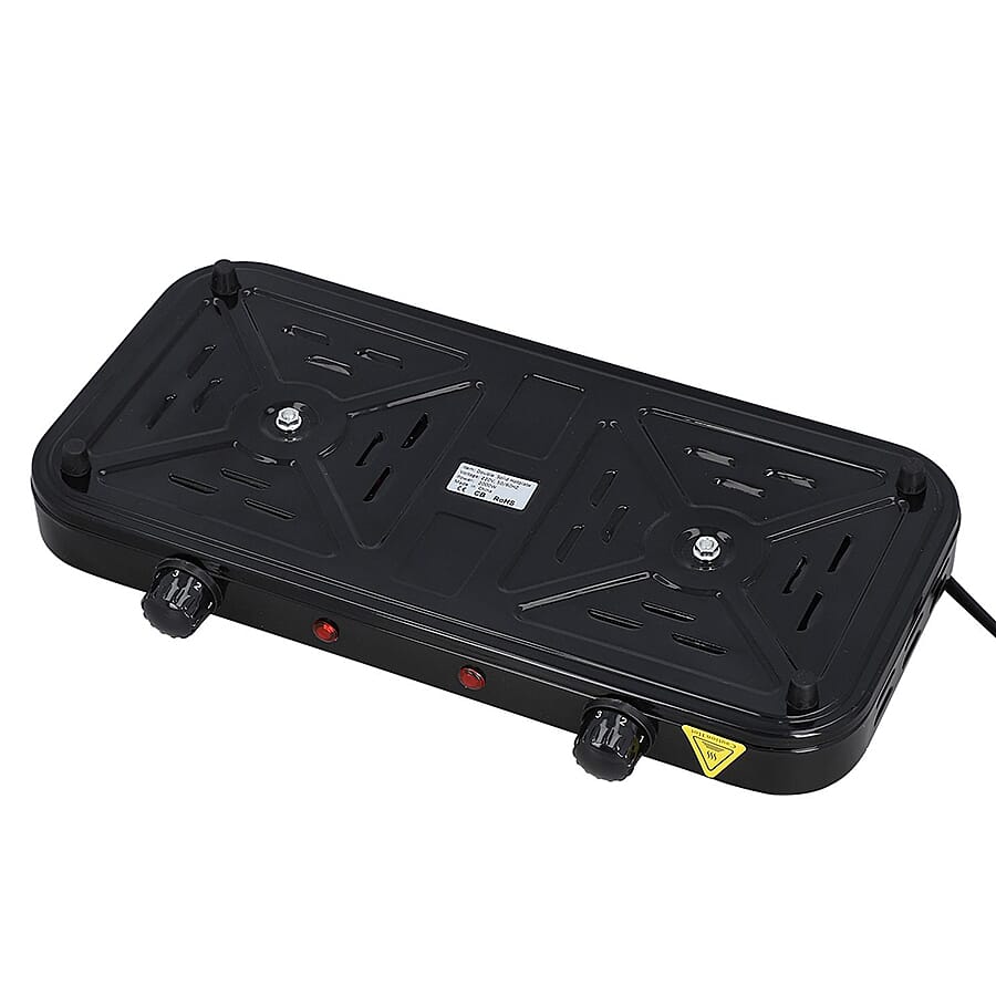 Kitchen Essentials 1000W Double Hot Plate - Black