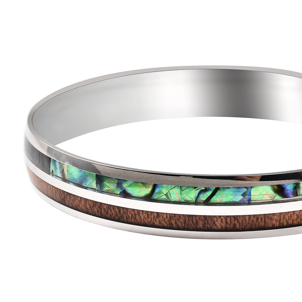 10Ct.Abalone Shell Bangle in Stainless Steel 6298252 4