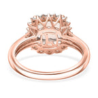 10K Rose Gold AAA Morganite, White Diamond I2 Solitaire Ring, Gold Wt.3.5 Gms  3.748  Ct.