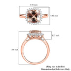 10K Rose Gold AAA Morganite, White Diamond I2 Solitaire Ring, Gold Wt.3.5 Gms  3.748  Ct.