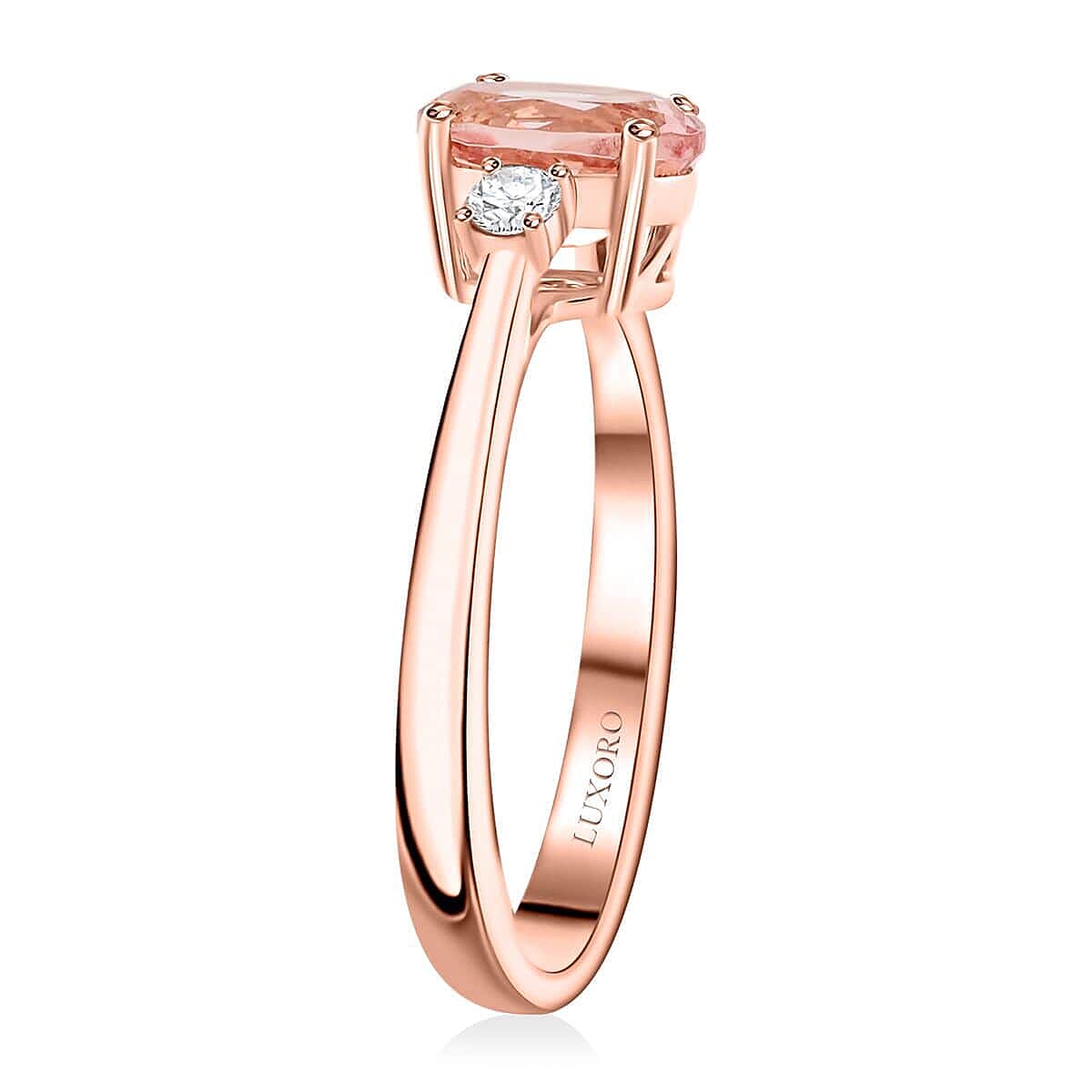 Appraised and Certified 1.35 Ct. Pink Morganite, Diamond Trilogy Ring in 10K Rose Gold 7858502 3