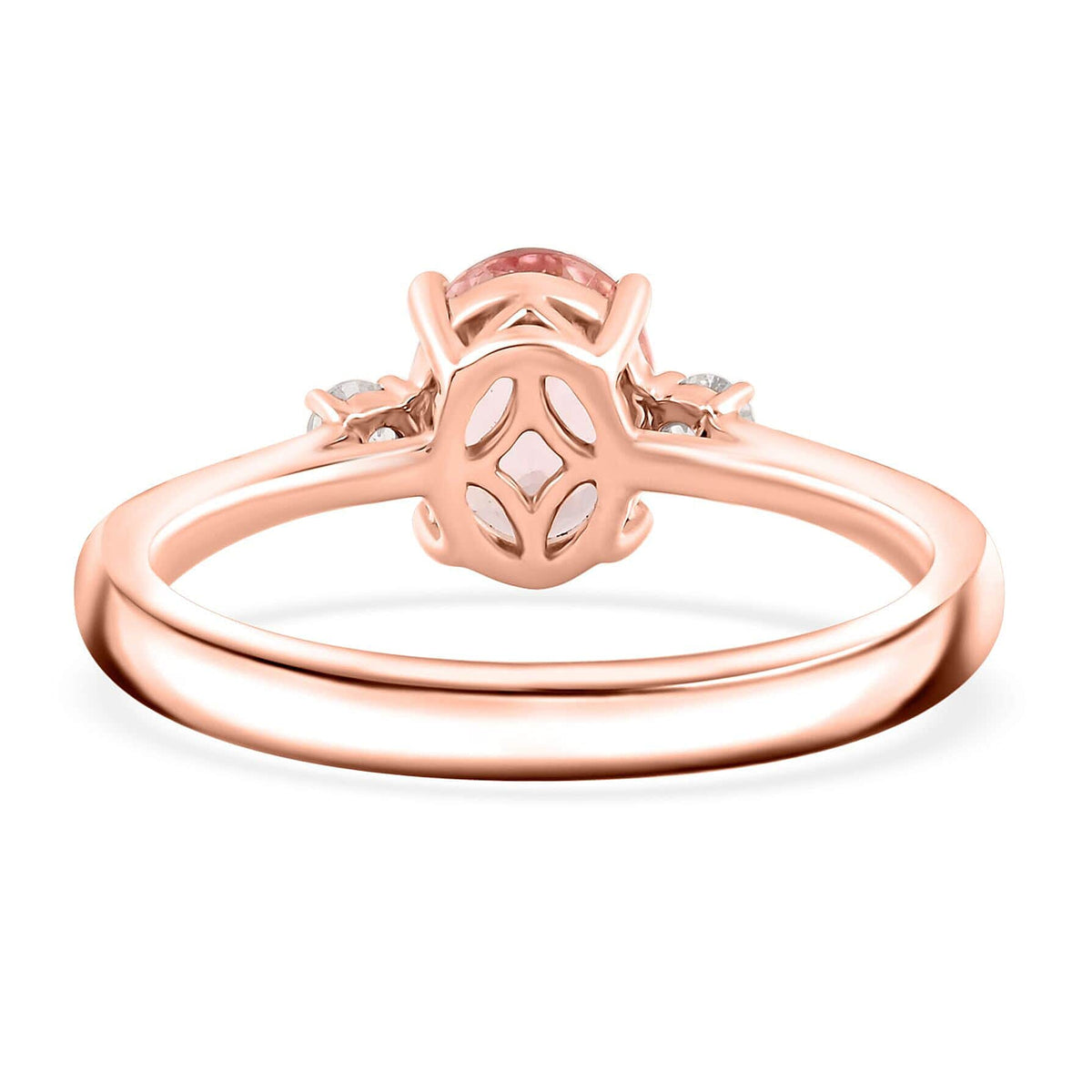 Appraised and Certified 1.35 Ct. Pink Morganite, Diamond Trilogy Ring in 10K Rose Gold 7858502 4