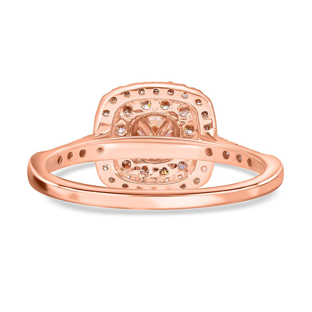 NY Closeout - 1 Ct Champagne Diamond (0.50 Ct Center) Ring in 10K Rose Gold SGL Certified
