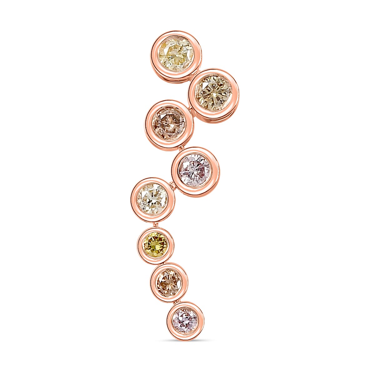 Natural Multi Diamond BUBBLE Pendant in 9K Rose Gold 7722827 0
