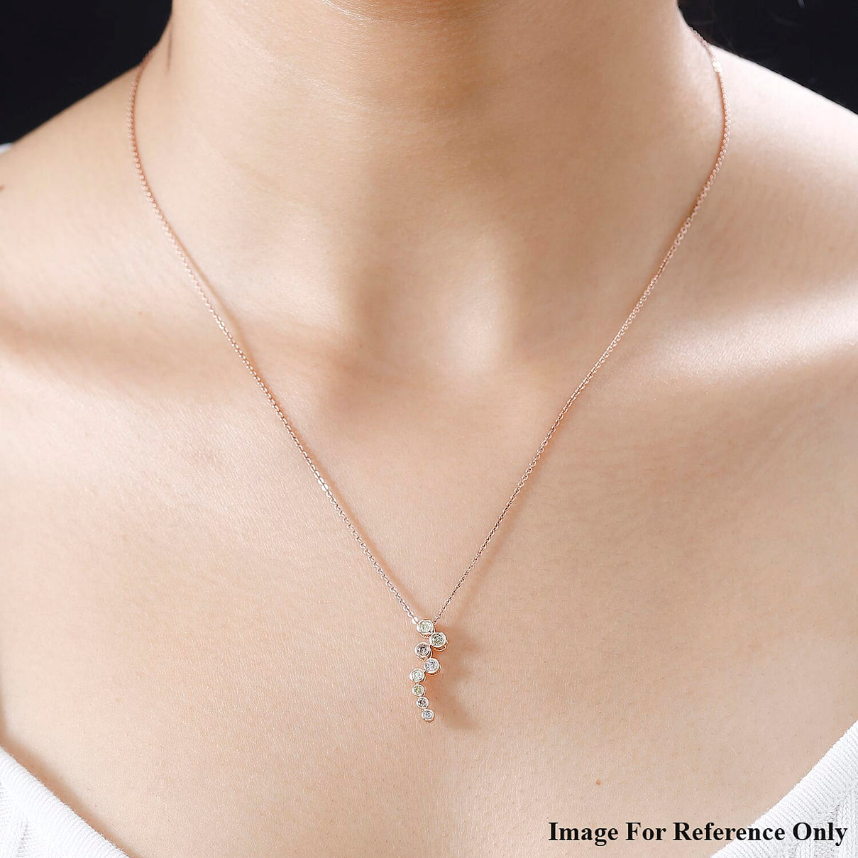 Natural Multi Diamond BUBBLE Pendant in 9K Rose Gold 7722827 2
