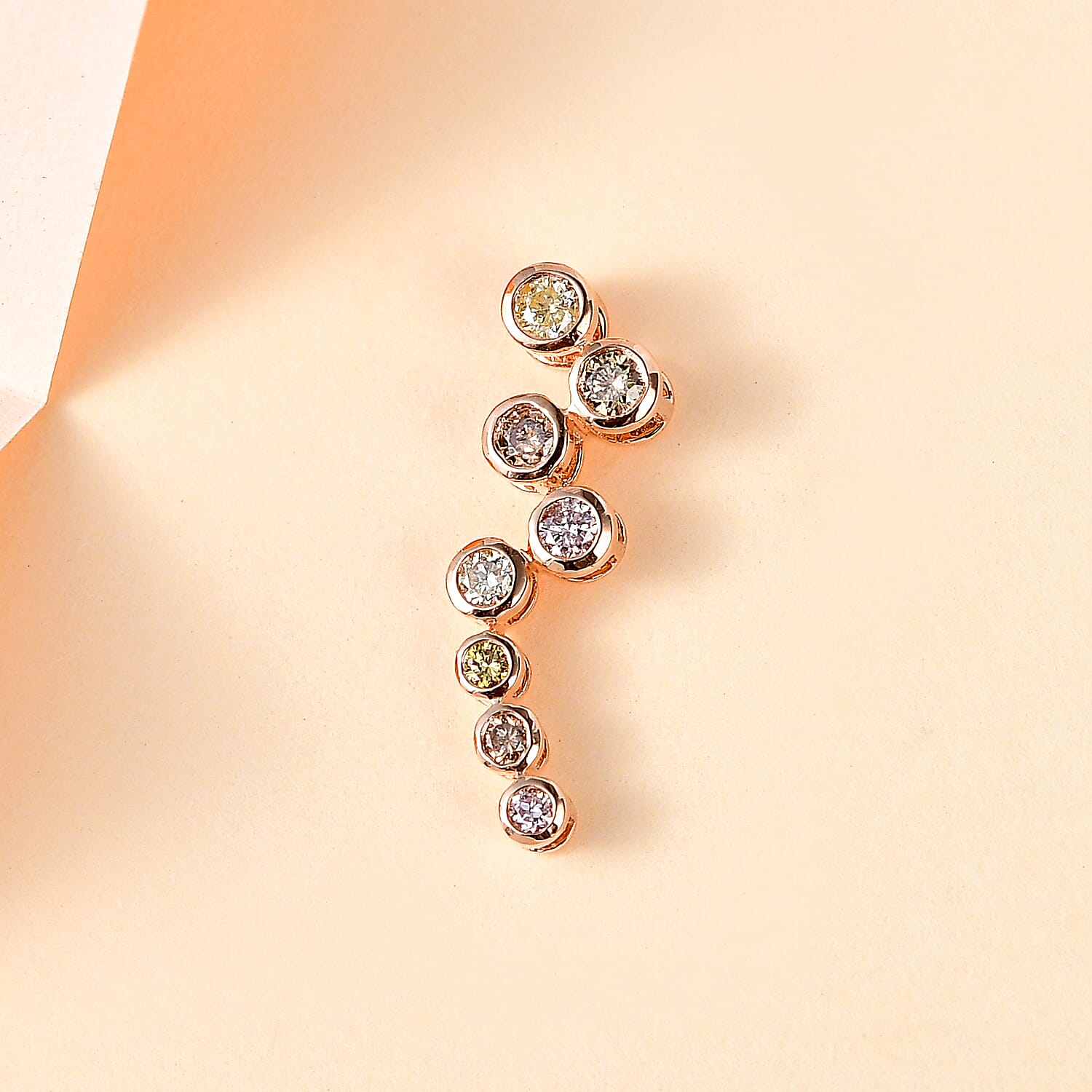 Natural Multi Diamond BUBBLE Pendant in 9K Rose Gold 7722827 3