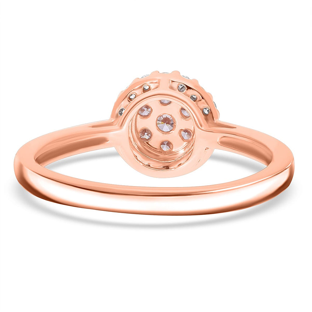 9K Rose Gold SGL Certified Natural Pink Diamond and White Diamond Ring 0.35 Ct.