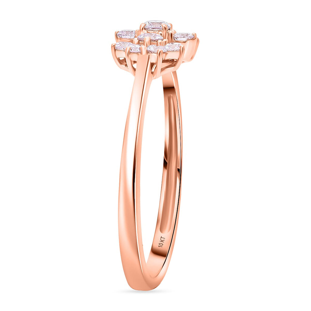 10K Rose Gold VS-SI Pink Diamond VS-SI Ring, Gold Wt.2 Gms  0.500  Ct.