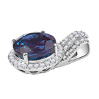 10K White Gold AAA Lab Grown Alexandrite, Lab Grown Diamond EF, VS Solitaire Pendant, Gold Wt.2.1 Gms  4.190  Ct.