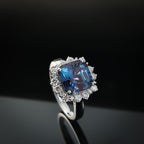 10K White Gold  AAA   Lab Grown Alexandrite ,  Lab Grown Diamond  EF, VS Solitaire Ring 6.99 ct,  Gold Wt. 4.43 Gms  6.230  Ct.