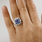 10K White Gold  AAA   Lab Grown Alexandrite ,  Lab Grown Diamond  EF, VS Solitaire Ring 6.99 ct,  Gold Wt. 4.43 Gms  6.230  Ct.