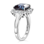 10K White Gold  AAA   Lab Grown Alexandrite ,  Lab Grown Diamond  EF, VS Solitaire Ring 6.99 ct,  Gold Wt. 4.43 Gms  6.230  Ct.