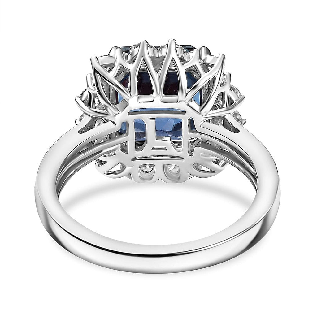10K White Gold  AAA   Lab Grown Alexandrite ,  Lab Grown Diamond  EF, VS Solitaire Ring 6.99 ct,  Gold Wt. 4.43 Gms  6.230  Ct.