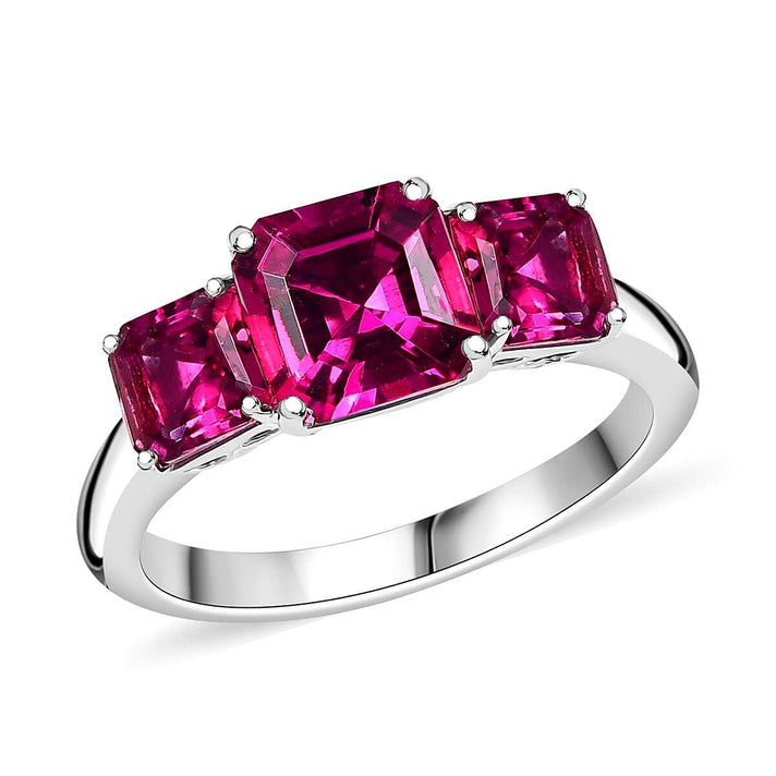 Appraised &amp; Certified LUXURIANT 10K White Gold AAA Lab Grown Bixbite Solitaire Ring, 2.60 Ct. 8063332 1