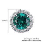 Luxuriant 9K White Gold AGI Certified Lab Grown Emerald & Lab Grown Diamond (I2) Earring with Push Back 2.48 Ct.