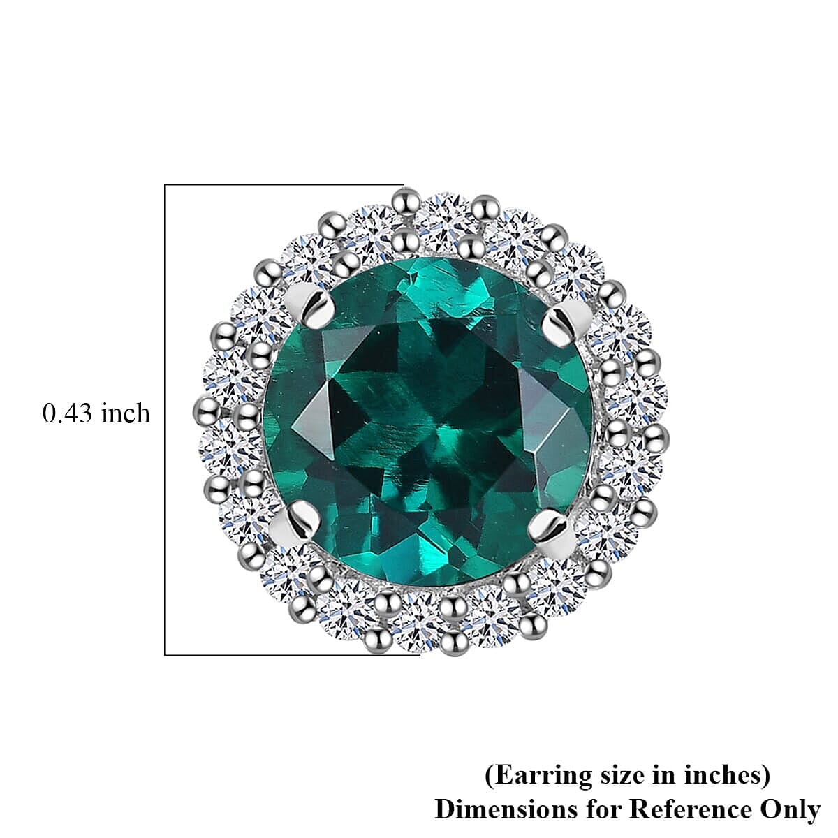 Certified &amp; Appraised LUXURIANT AAA Lab Grown Emerald, Lab Grown Diamond Halo Earring in 10K White Gold, (GH, SI) 2.62 Ct. 8111762 5