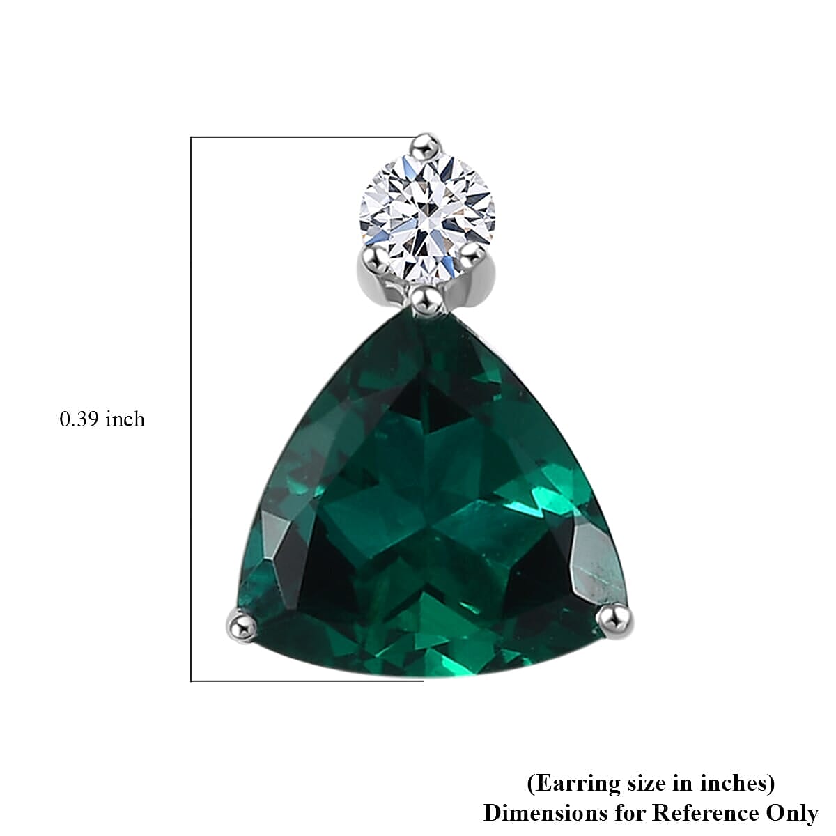 Appraised &amp; Certified LUXURIANT 10K White Gold AAA Lab Grown Emerald, Lab Grown Diamond GH, SI Solitaire Stud Push Post Earring, 2.12 Ct. 8114732 6