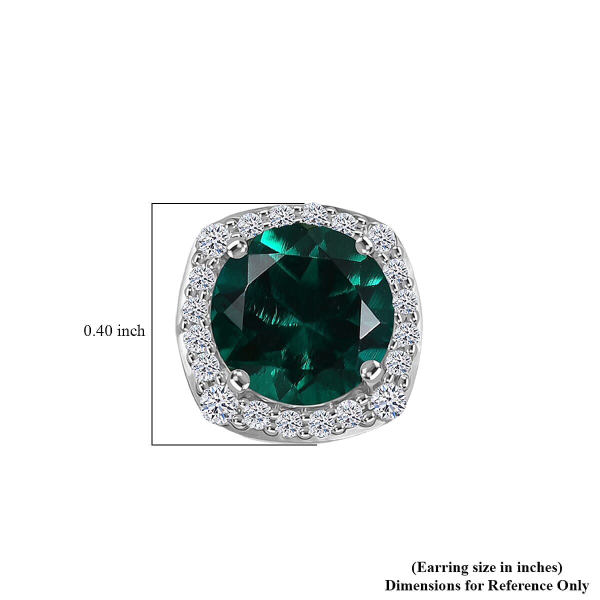 Appraised &amp; Certified LUXURIANT 10K White Gold AAA Lab Grown Emerald, Lab Grown Diamond GH, SI Solitaire Stud Push Post Earring, 2.57 Ct. 8115000 5