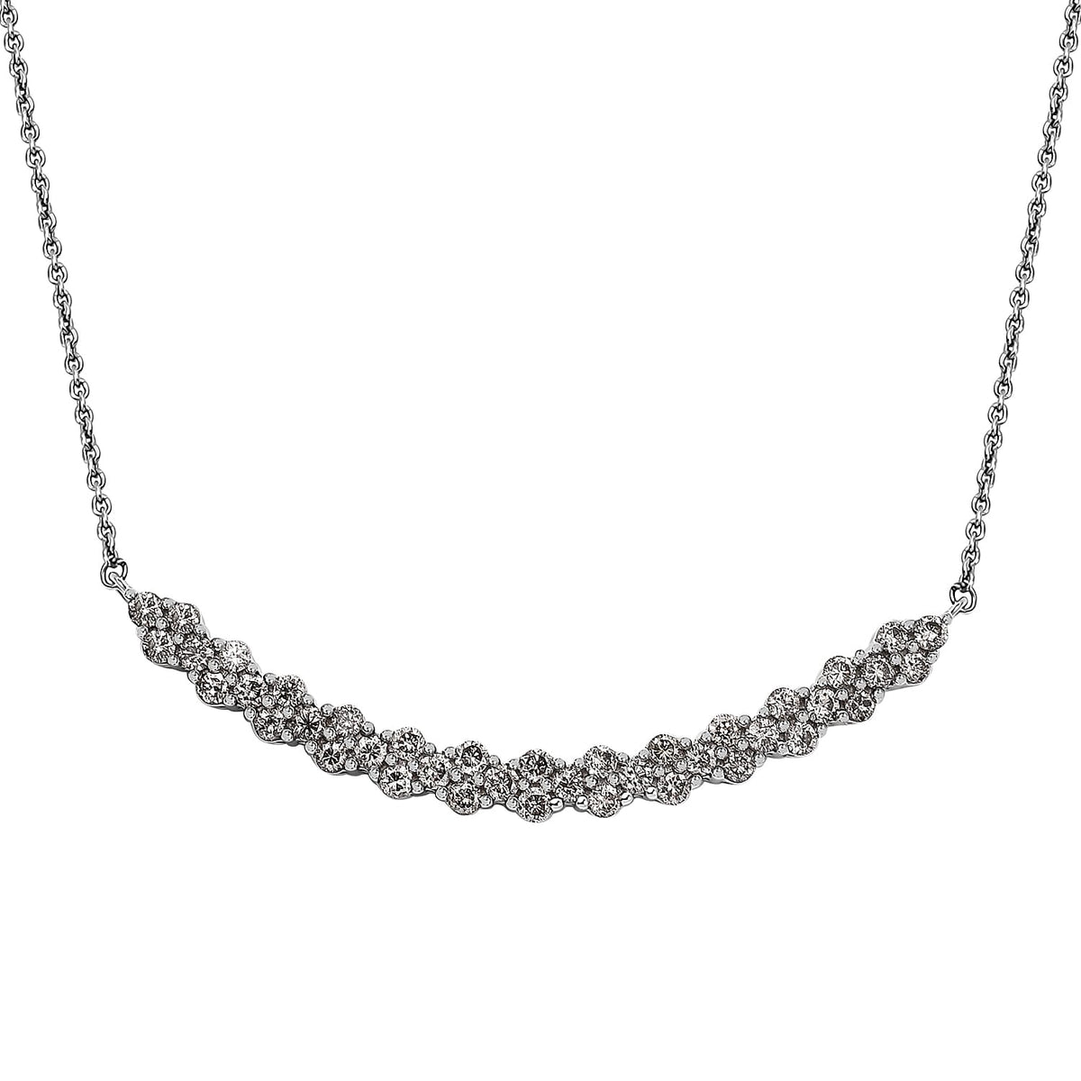 9K White Gold Diamond (I1-I2-G-H) Necklace (Size - 16-18) 1.00 Ct 7382234 0