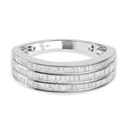 10K White Gold SGL Certified Diamond (I1-I2) Band Ring 0.50 Ct, Gold Wt 3.50 GM