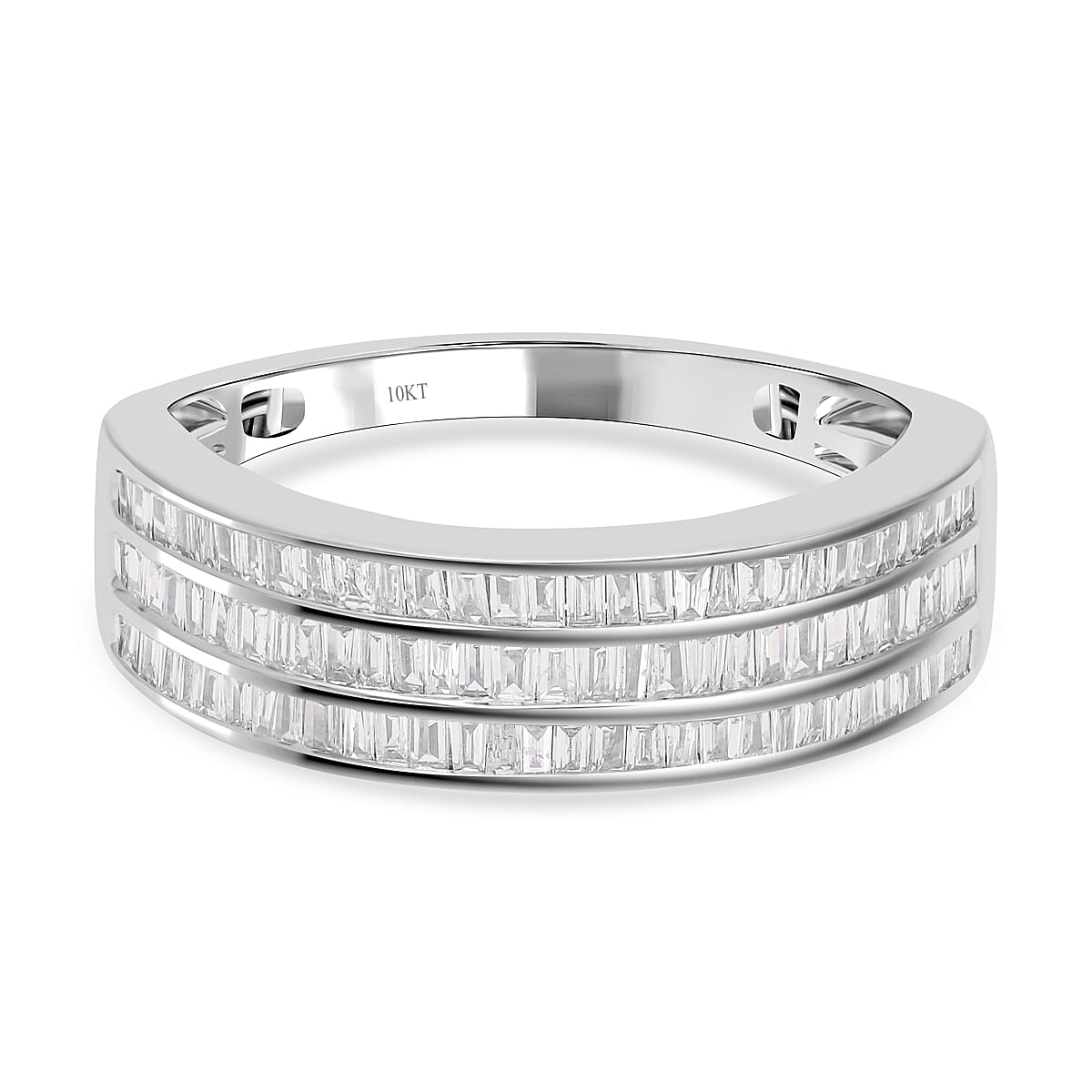 10K White Gold SGL Certified Diamond (I1-I2) Engagement Ring 0.50 Ct, Gold Wt 3.50 GM 7566479 0