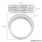 10K White Gold SGL Certified Diamond (I1-I2) Band Ring 0.50 Ct, Gold Wt 3.50 GM