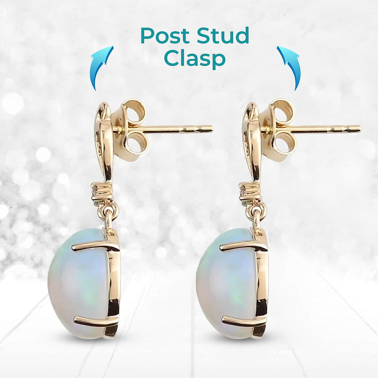 10K Yellow Gold AAA Ethiopian Opal, White Diamond I2 Drop Earrings 5.01 ct 3882801 3